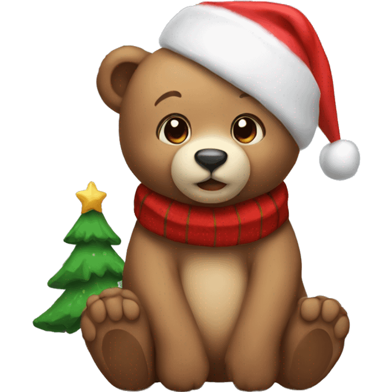 Cute Christmas bear emoji