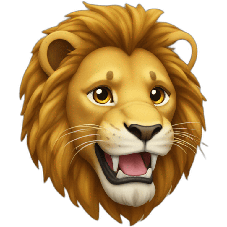 Lion sur le dos d'un cheval emoji