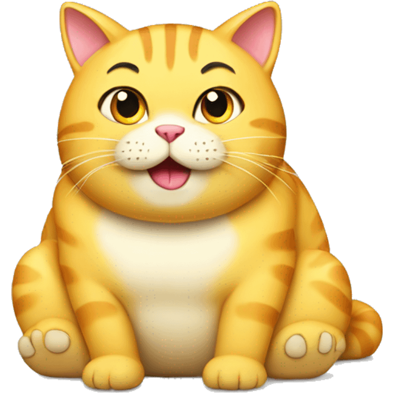 Fat Yellow cat wearing crocs emoji