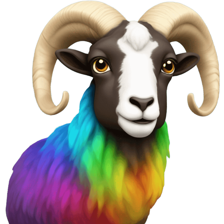 Ram with rainbow horns emoji