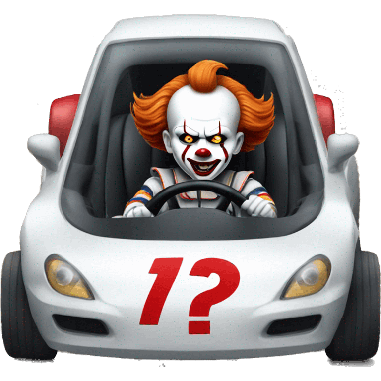 pennywise driving a race car emoji