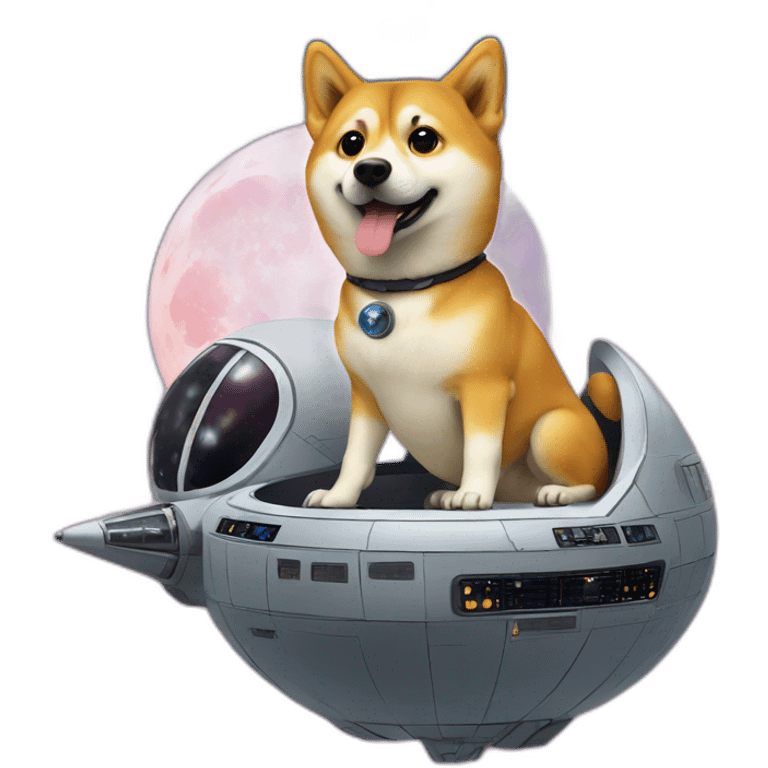 doge on a spaceship to the moon emoji