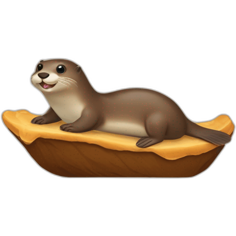 Loutre sur une tortu emoji