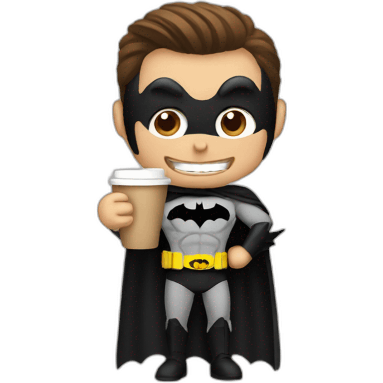 Batman with coffee emoji