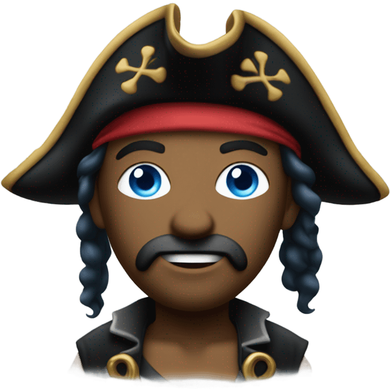 A pirate peg leg blue eyes emoji