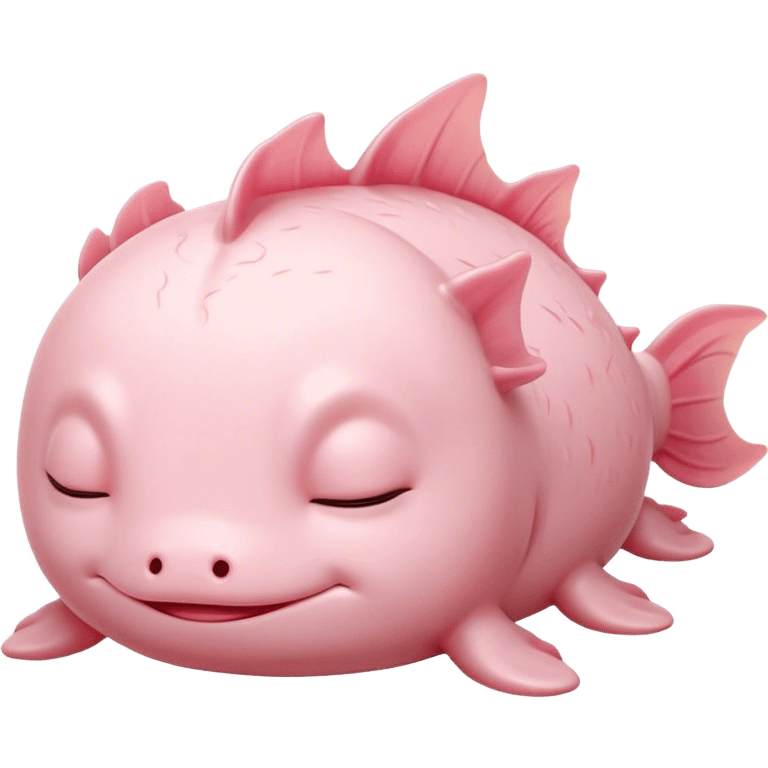 Meme-Worthy Cute Sleeping Axolotl Portrait Emoji, Head resting peacefully with a contented smile, showcasing a slender, graceful body with smooth, pale pink skin and gently drooping feathery gills, eyes shut in a serene nap, Simplified yet hilariously adorable features, highly detailed, glowing with a soft, drowsy light, high shine, relaxed and utterly lovable, stylized with an air of playful laziness, bright and heartwarming, soft glowing outline, capturing the essence of a comically sleepy aquatic friend, so meme-worthy it feels like it could instantly become the next viral sensation of adorable slumber! emoji