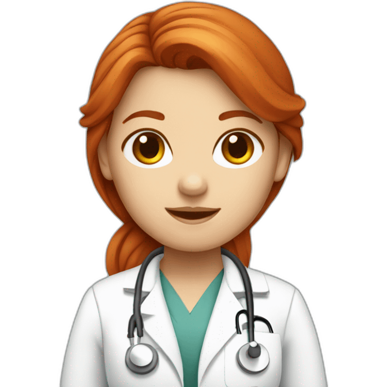 Red hair girl doctor radiologist emoji