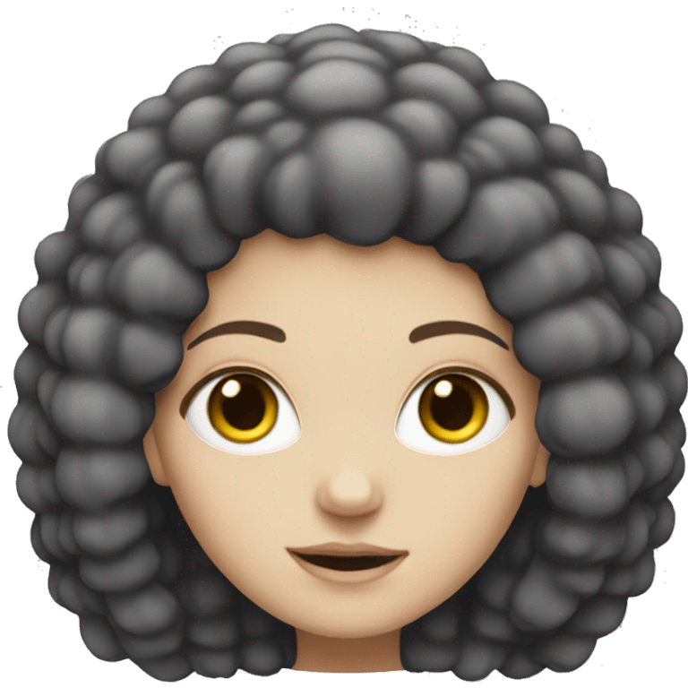 white girl with black afro  emoji