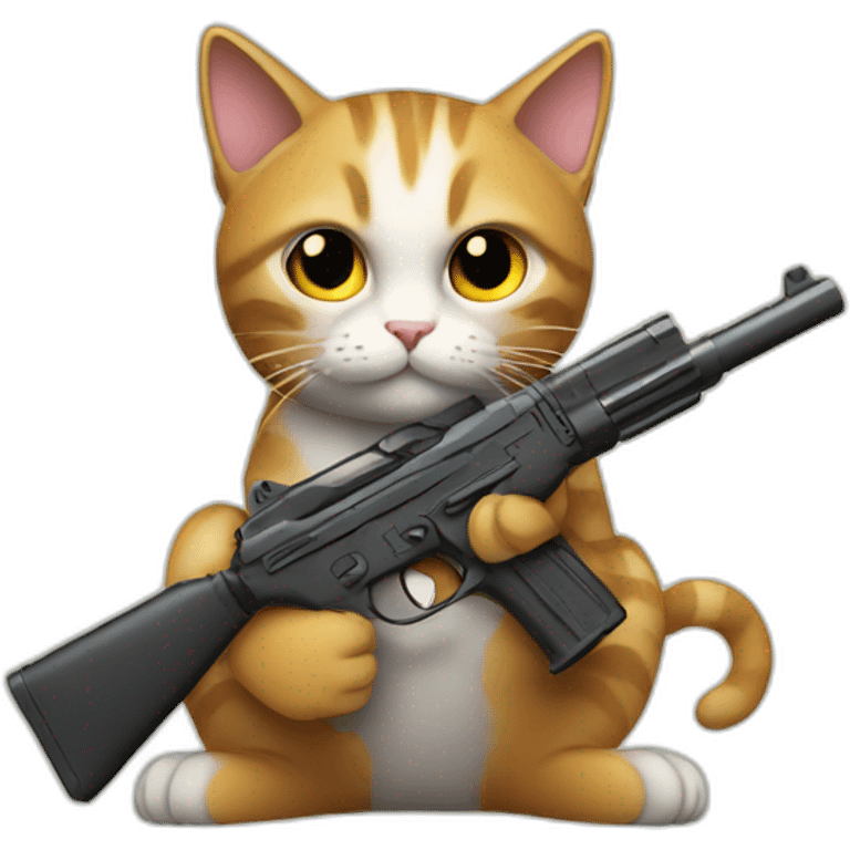 cat hold a gun emoji