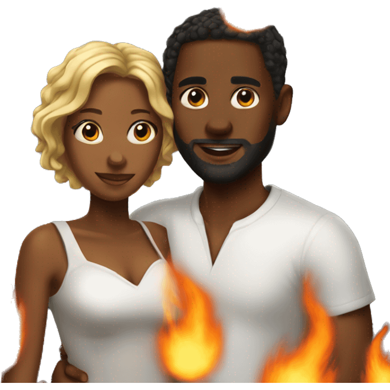 black love with fire emoji