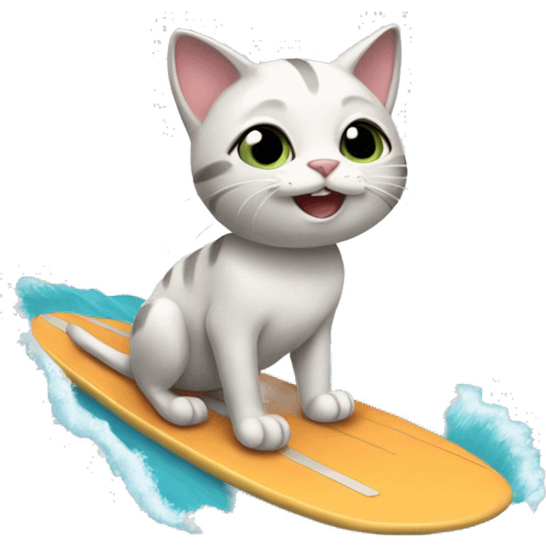 Cat on a surfing board  emoji