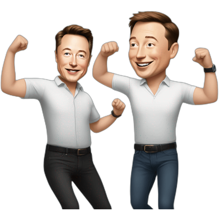 elon musk dancing with jeff bezos emoji