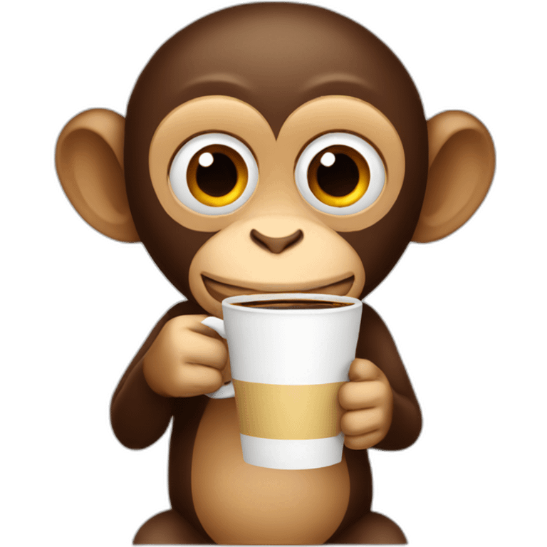 a monkey drinking coffee emoji