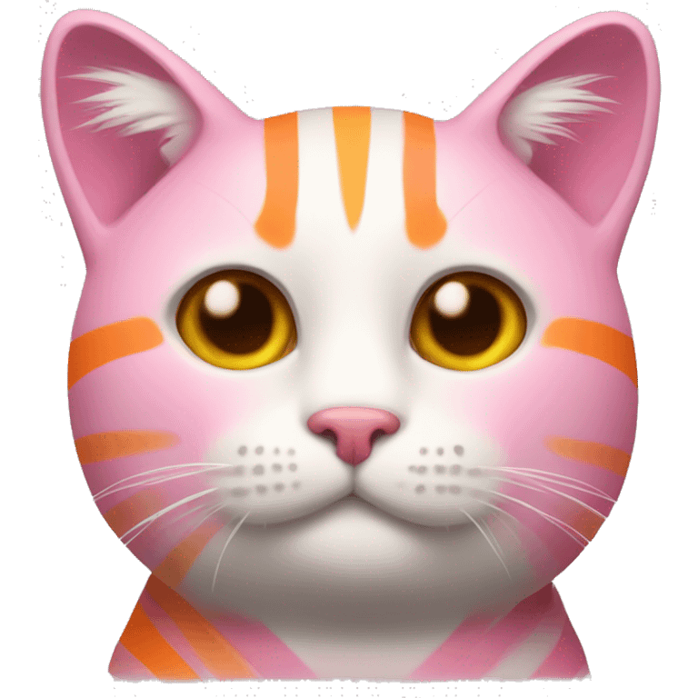 cat with pink and orange stripes  emoji