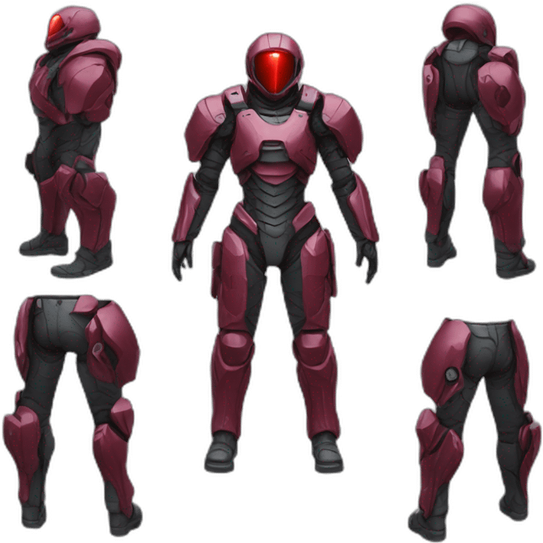 futuristic Autonomous Combat armored colored crimson pants emoji