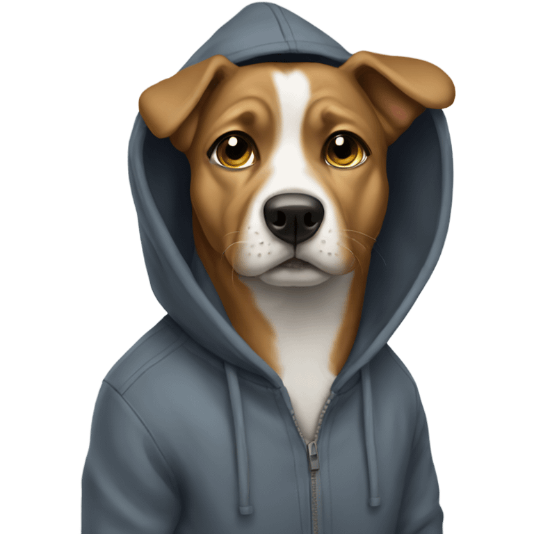 dog wearing a hoodie emoji