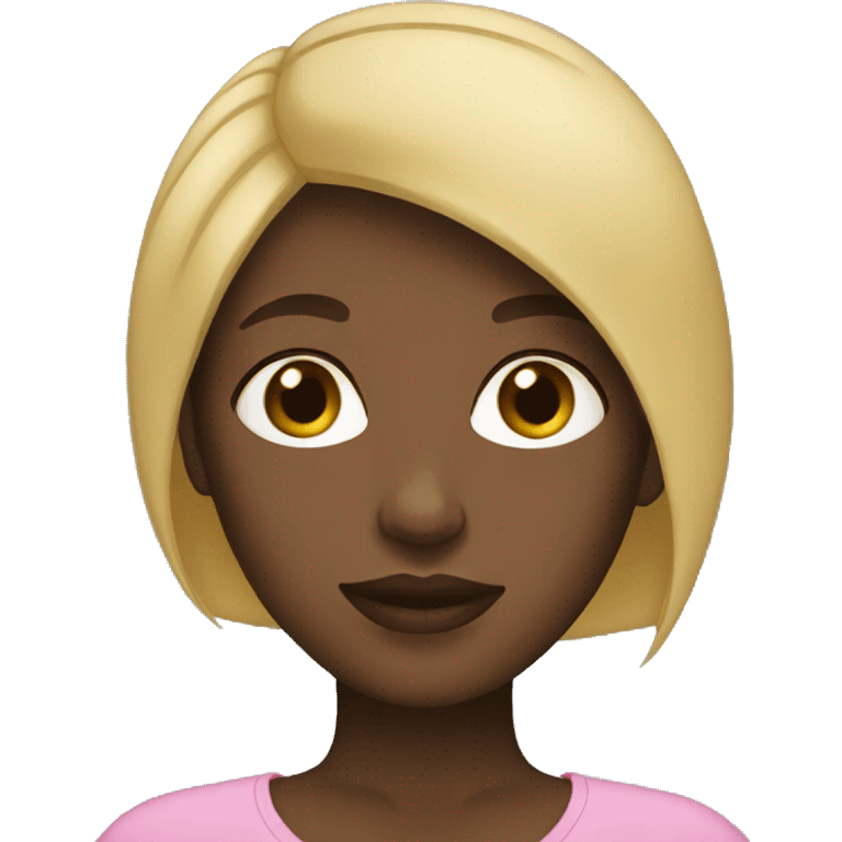 black girl with short blonde hair emoji