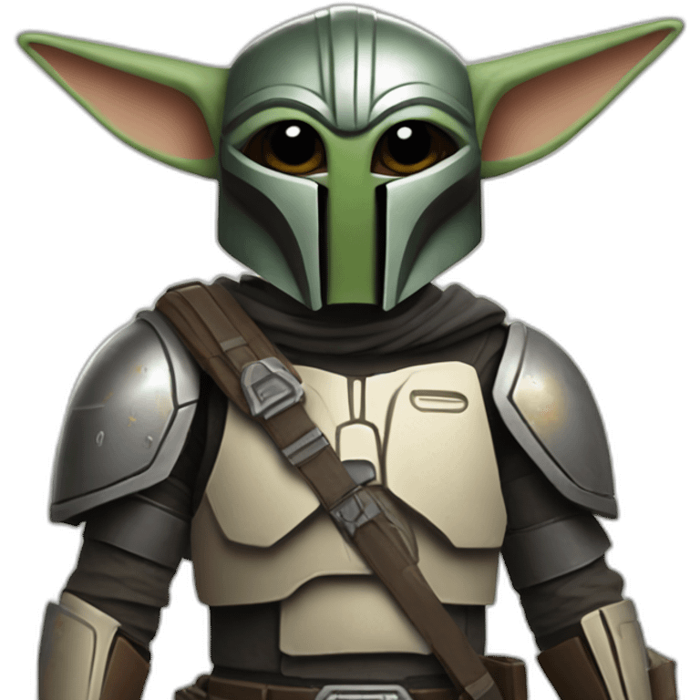 grogu in mandalorian armour emoji