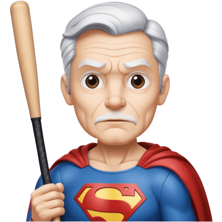 Old Superman with a baseball bat emoji