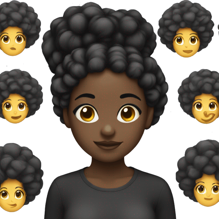 Black girl with two Afro puffs emoji