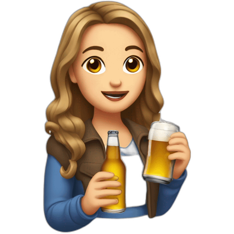 Addison Rae drinking a beer  emoji