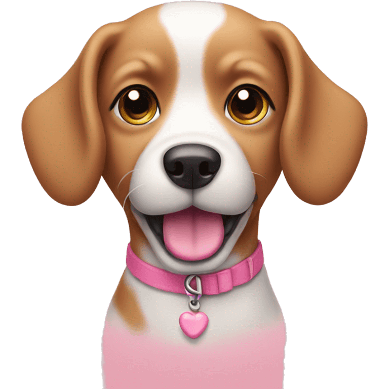 cute dog in pink  emoji