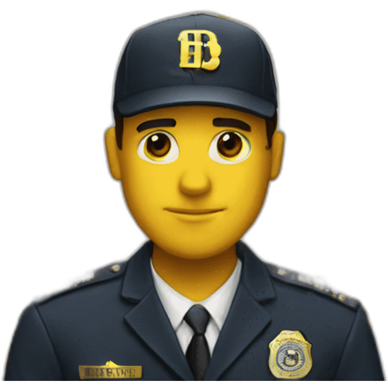 man with yellow "FBI" letters on his cap emoji