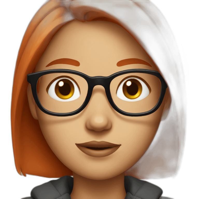 girl with glasses and red tip hair emoji