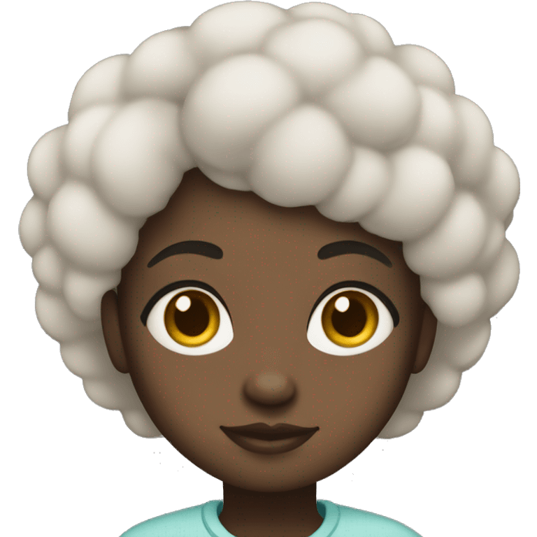 black girl with short Afro and hazel eyes emoji