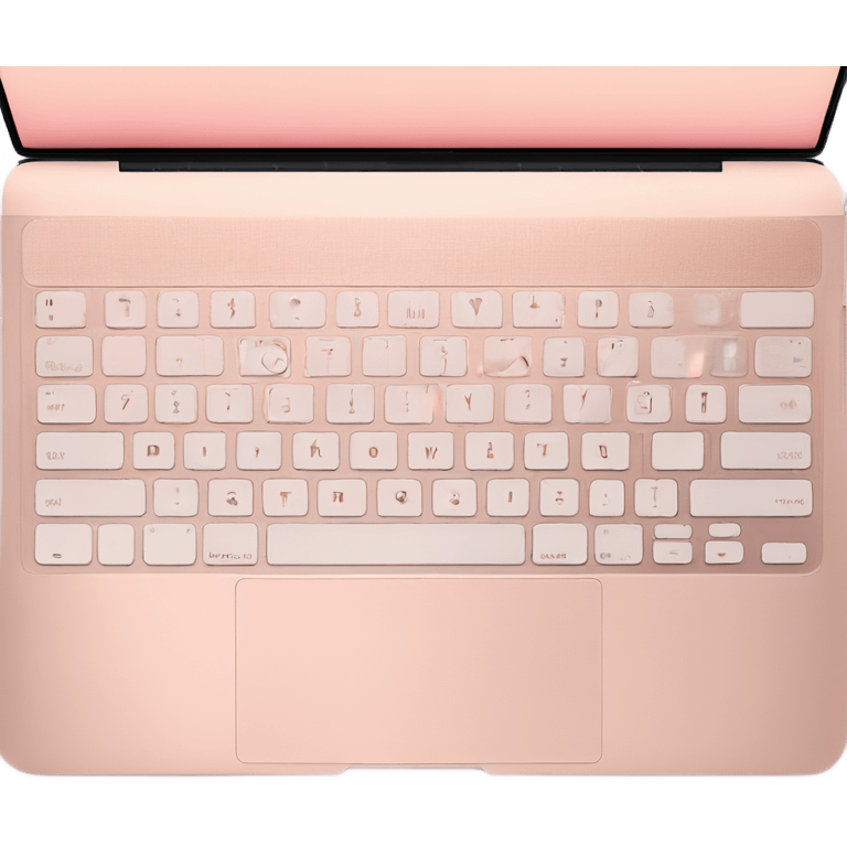 roségold mac book air view of both keyboard and screen  emoji