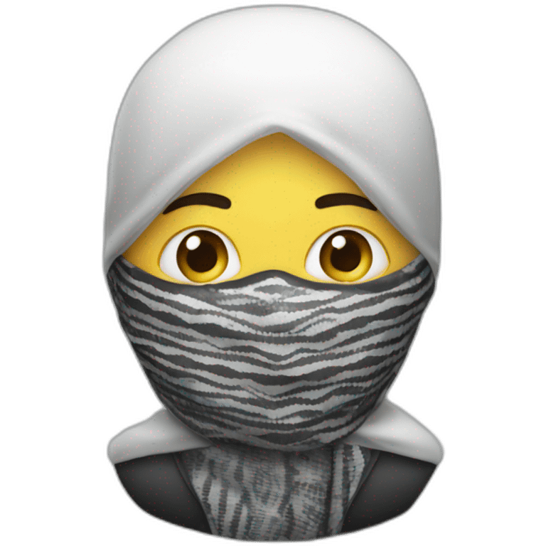 A person masked with a keffiyeh  emoji