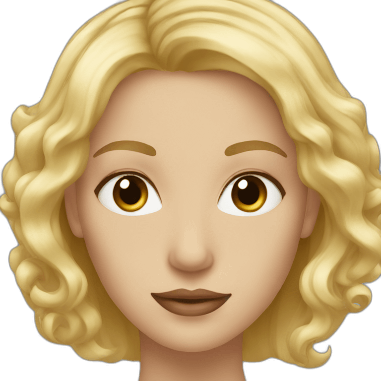 Woman brown eyes blond hair french style emoji