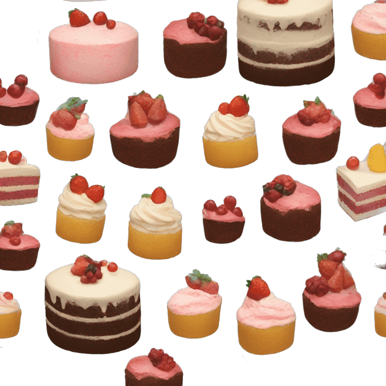 3 different cakes emoji