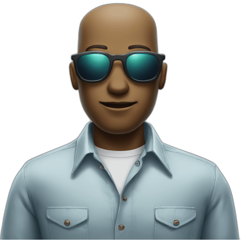 Robot wearing sunglasses and button up shirt emoji