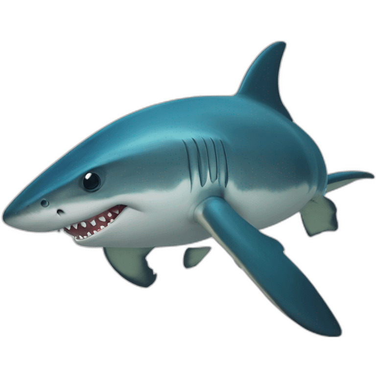 Requin sur une tortue emoji