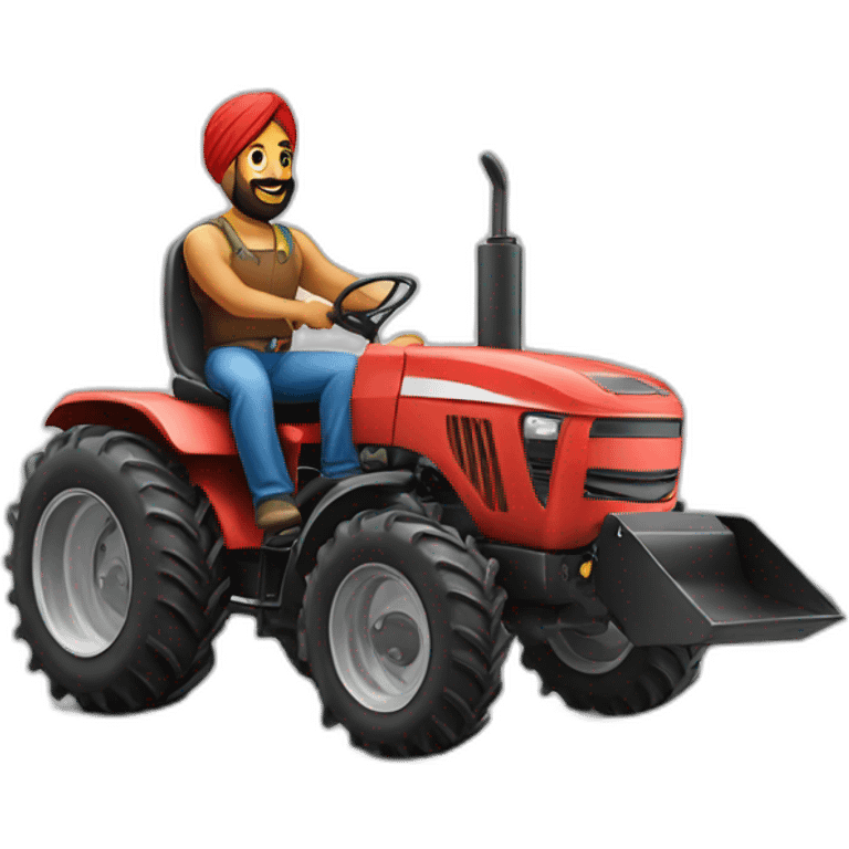 Punjabi on a tractor emoji