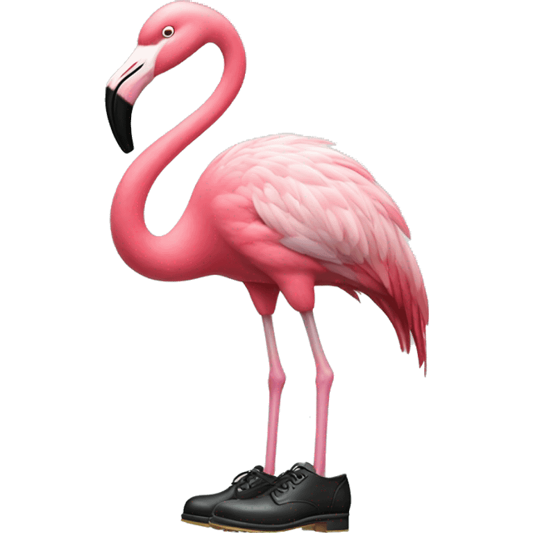 Flamingo wearing tap shoes emoji