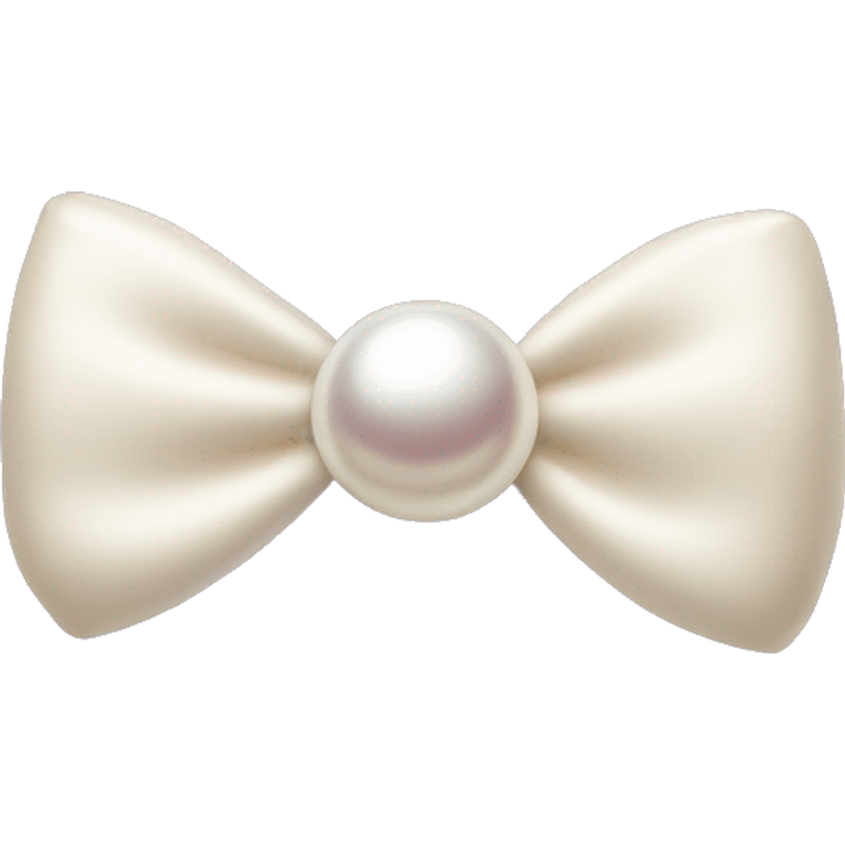 A creme bow with a pearl in the middle emoji