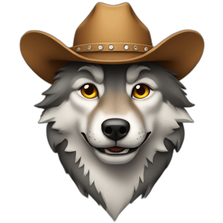 Wolf with cowboy hat emoji