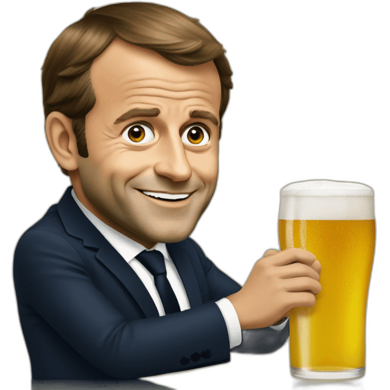 emmanuel macron drink beer emoji