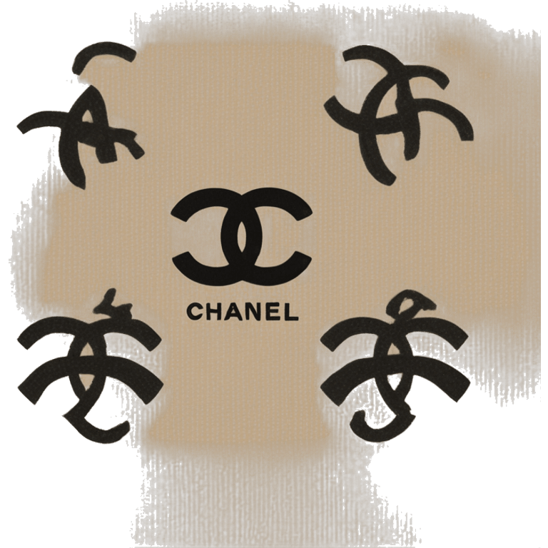 Chanel logo scarf beige wool emoji