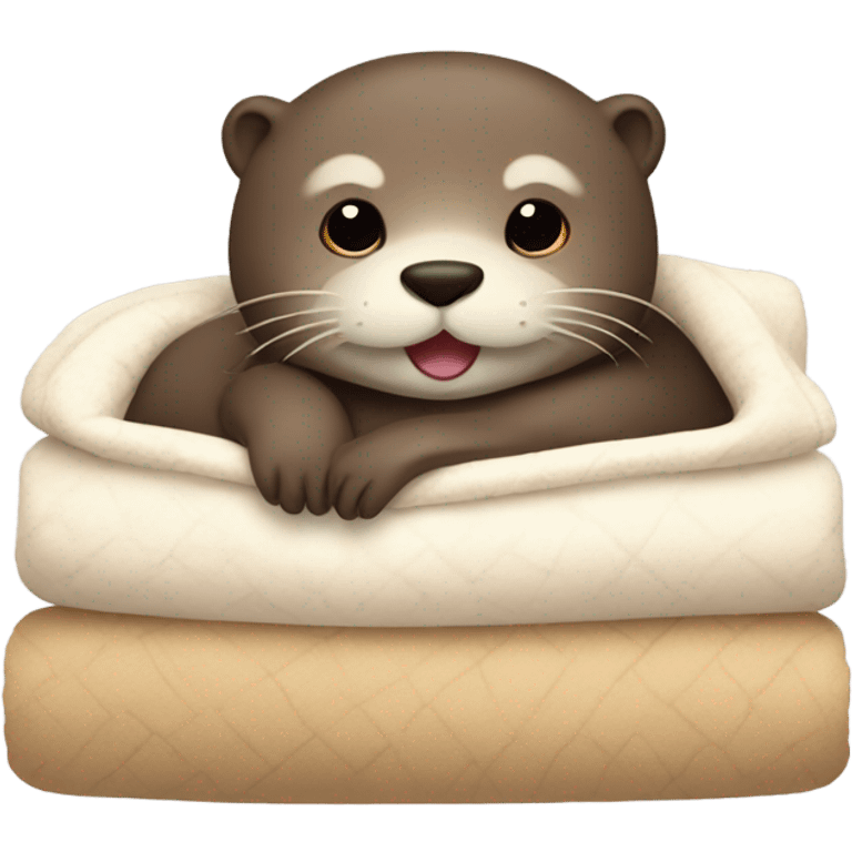 Otter in bed emoji