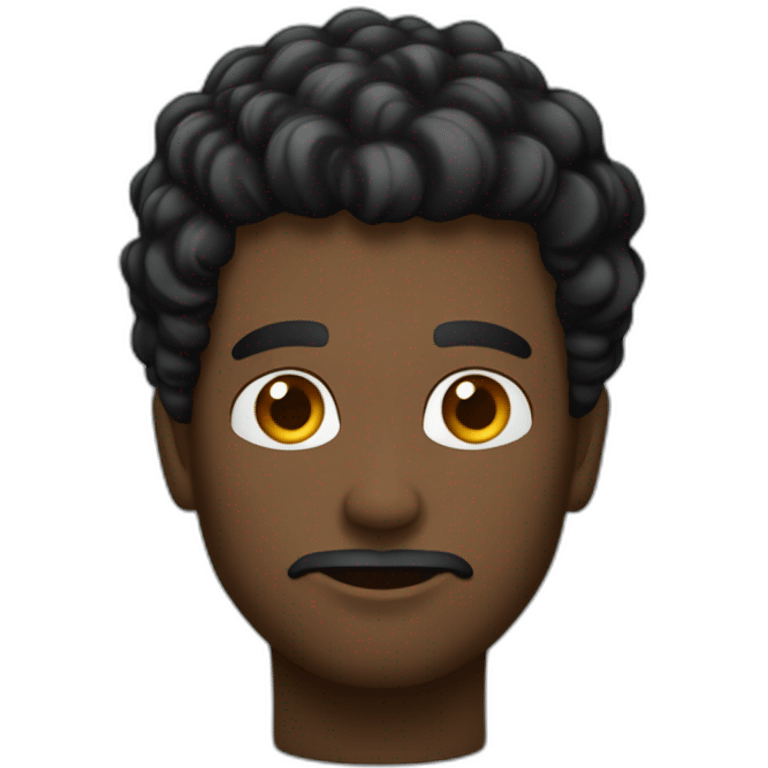 Homme noir au cheveux noir bouclées emoji