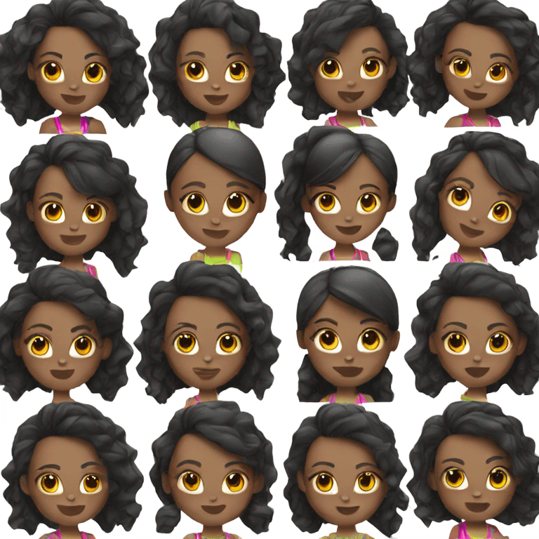 Zumba girl dark hair  emoji