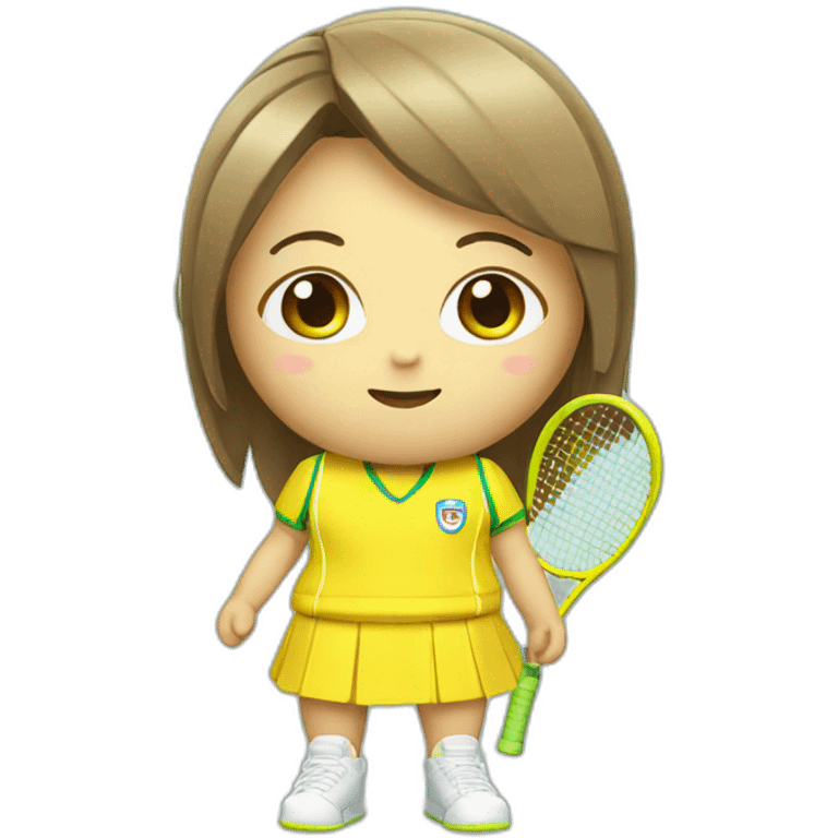 kawaii cute banana in tennis uniform emoji