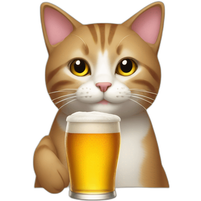 Cat with beer emoji