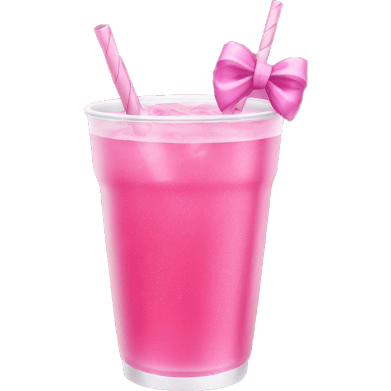 Pink drink with bow emoji