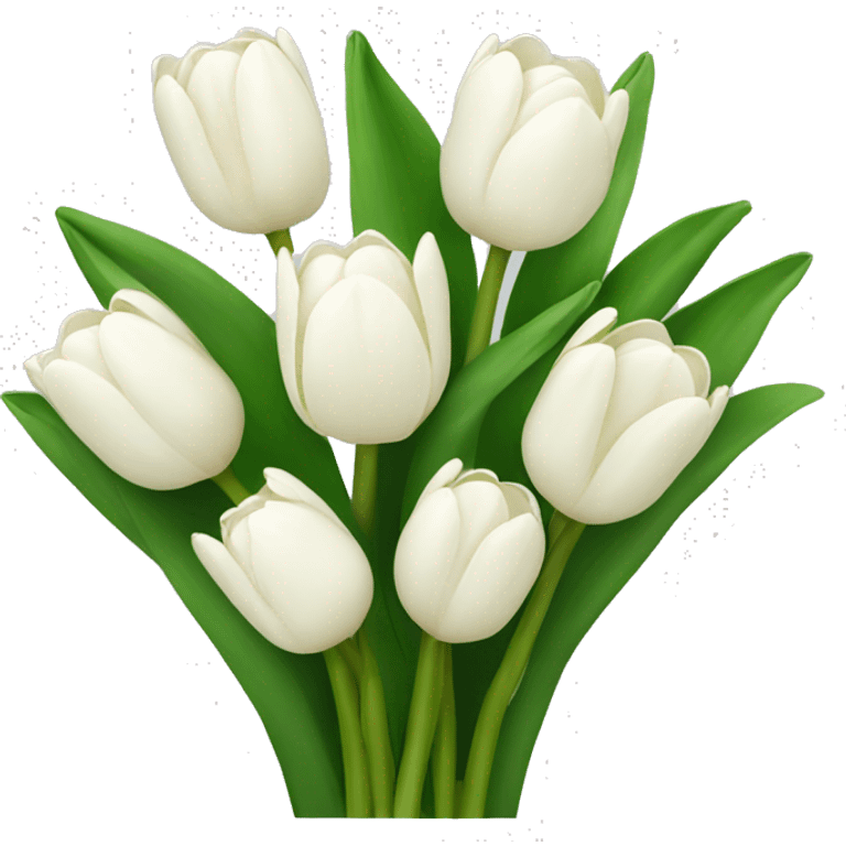 white tullips bouquet emoji