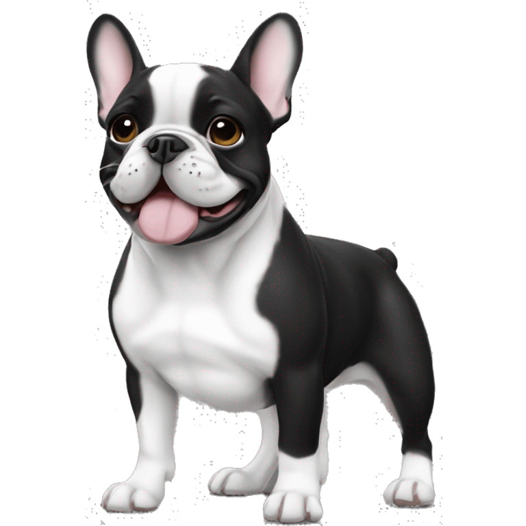 French bulldog black and white color emoji