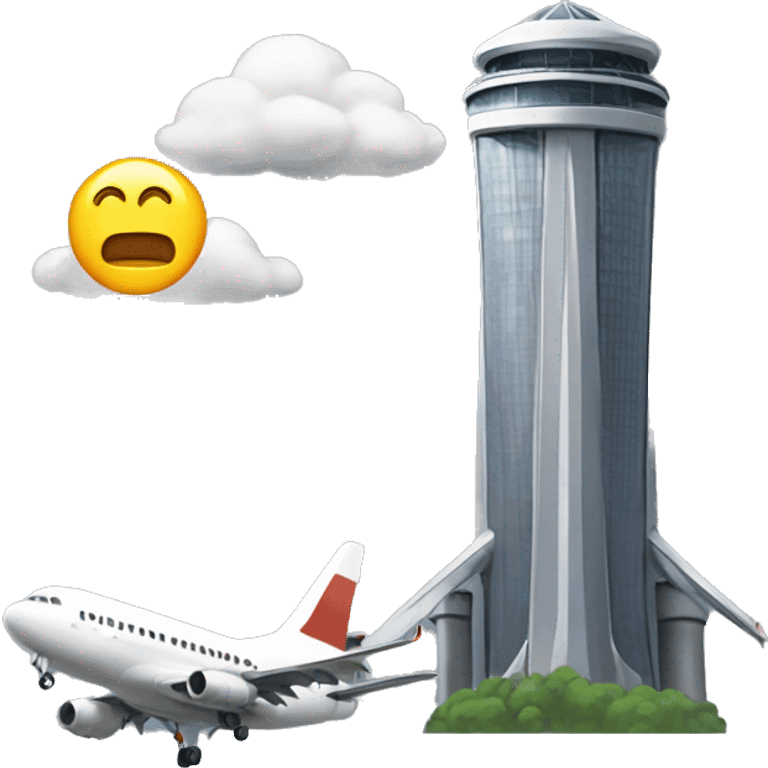 airplane and two towers  emoji